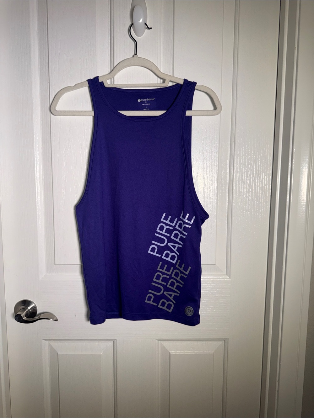 Pure Barre Violet Performance Tank with Diagonal Logo